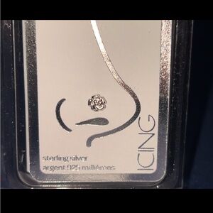 ICING Sterling Silver Rose Nose Stud